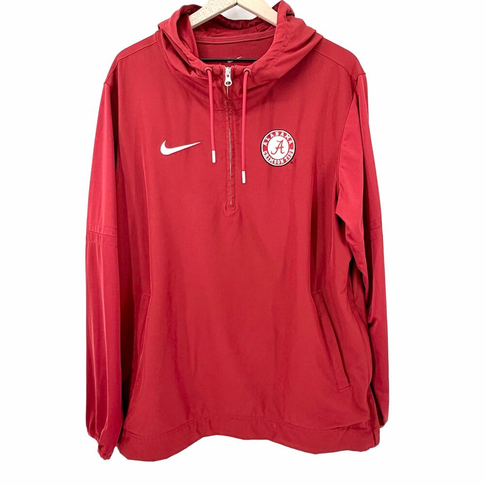 Nike Alabama Crimson Tide Sideline 1/4 Zip Hoodie Player Jacket Men's Red L Bama